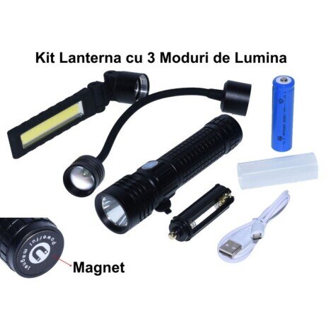 LANTERNA KIT 3 IN 1 CU LED